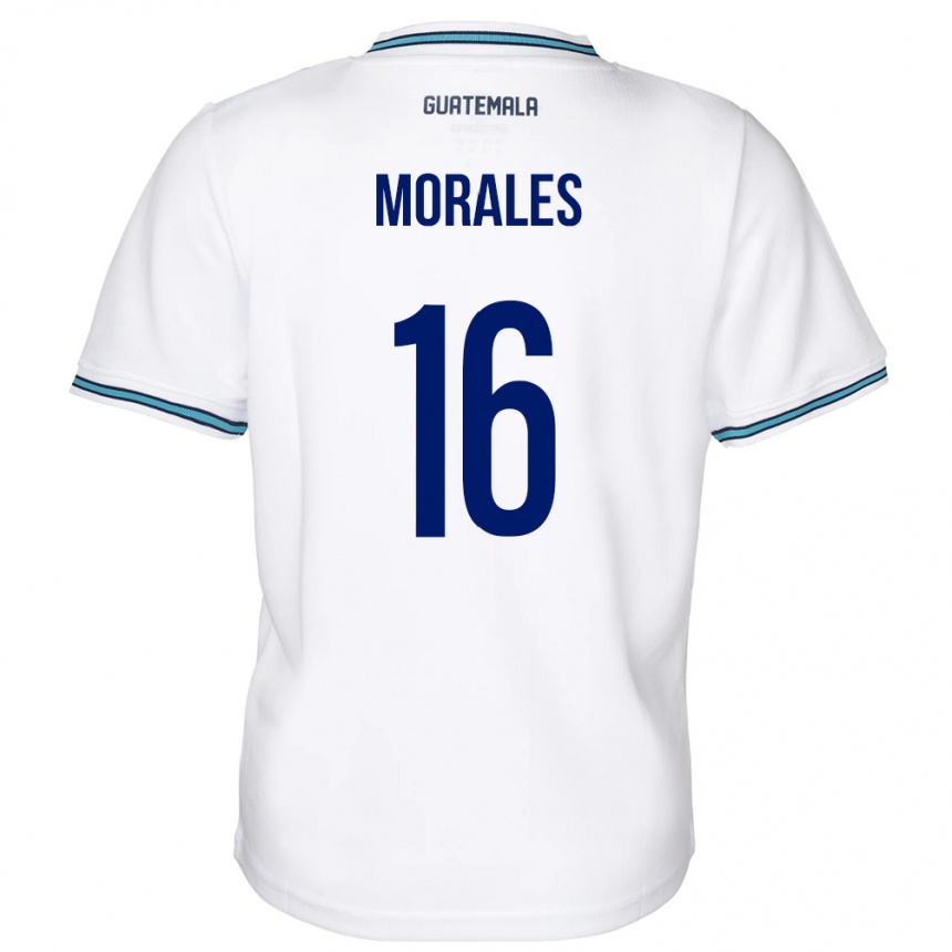 Kids Football Guatemala José Morales #16 White Home Jersey 24-26 T-Shirt Nz