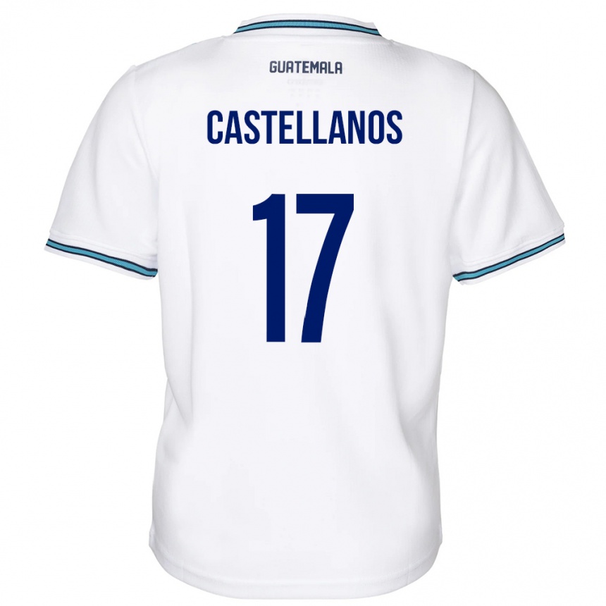 Kids Football Guatemala Óscar Castellanos #17 White Home Jersey 24-26 T-Shirt Nz