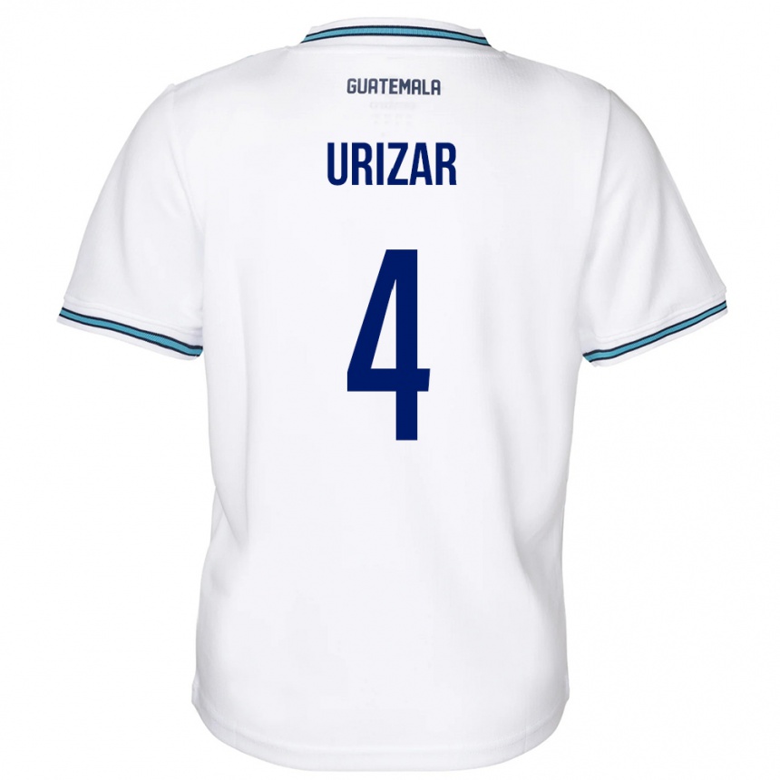 Kids Football Guatemala Jeshua Urizar #4 White Home Jersey 24-26 T-Shirt Nz