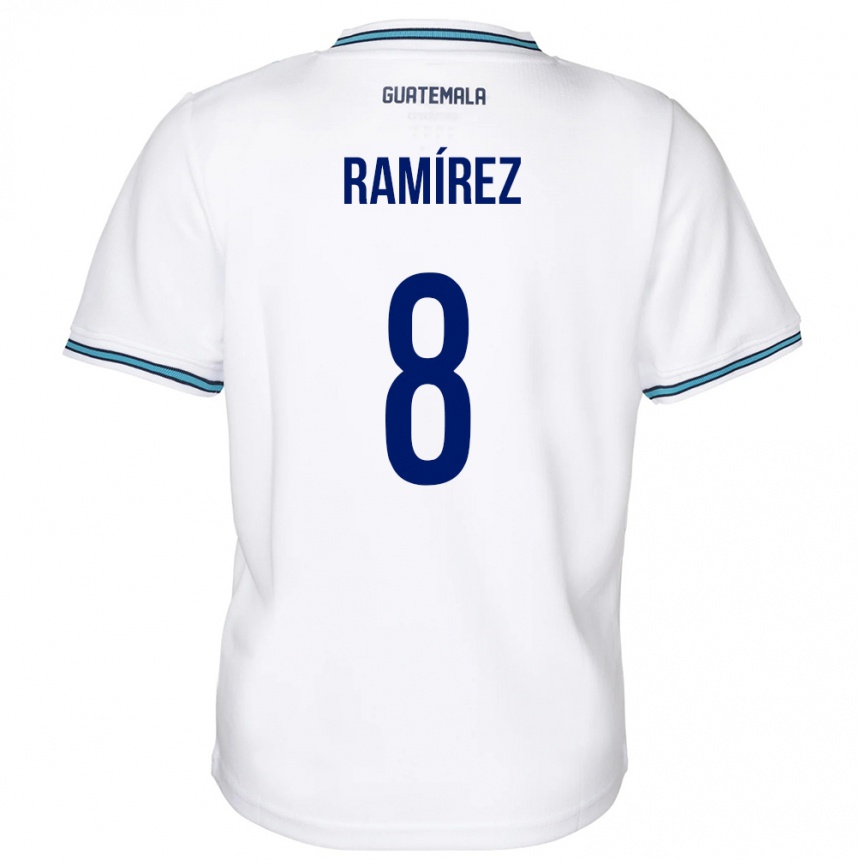 Kids Football Guatemala Dennis Ramírez #8 White Home Jersey 24-26 T-Shirt Nz