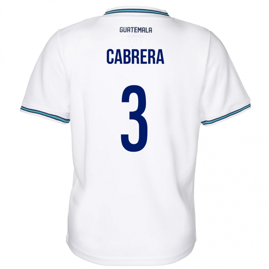 Kids Football Guatemala Gabriel Cabrera #3 White Home Jersey 24-26 T-Shirt Nz