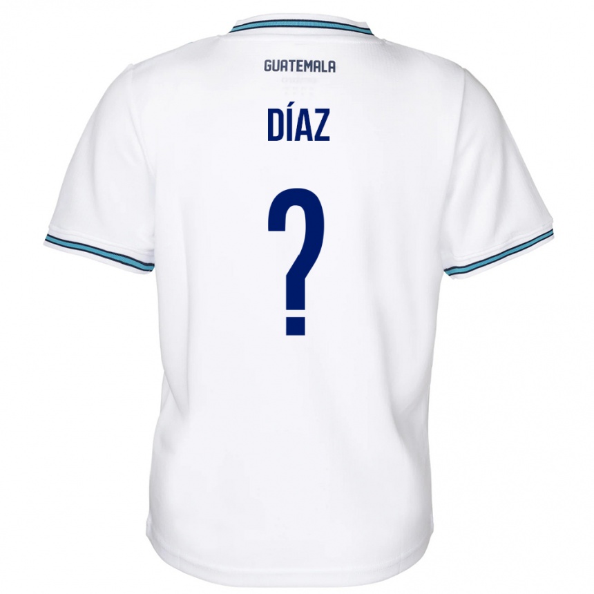 Kids Football Guatemala Hendryck Díaz #0 White Home Jersey 24-26 T-Shirt Nz