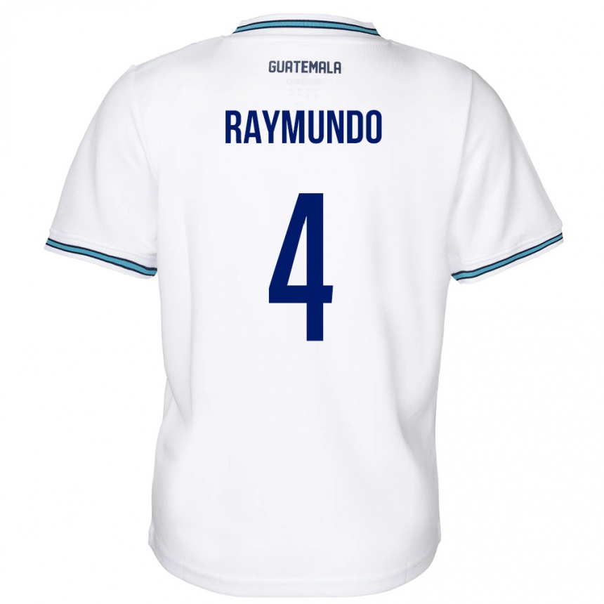 Kids Football Guatemala Cristopher Raymundo #4 White Home Jersey 24-26 T-Shirt Nz