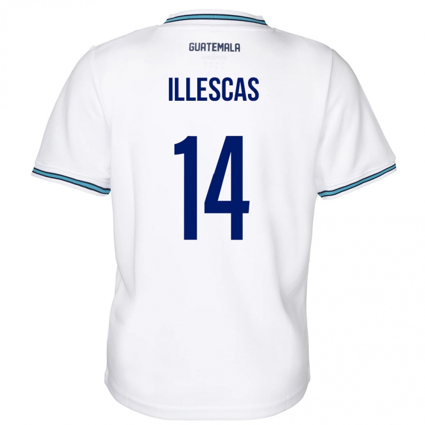 Kids Football Guatemala Kevin Illescas #14 White Home Jersey 24-26 T-Shirt Nz