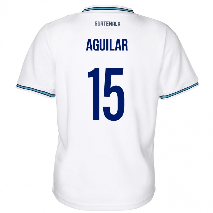 Kids Football Guatemala Carlos Aguilar #15 White Home Jersey 24-26 T-Shirt Nz