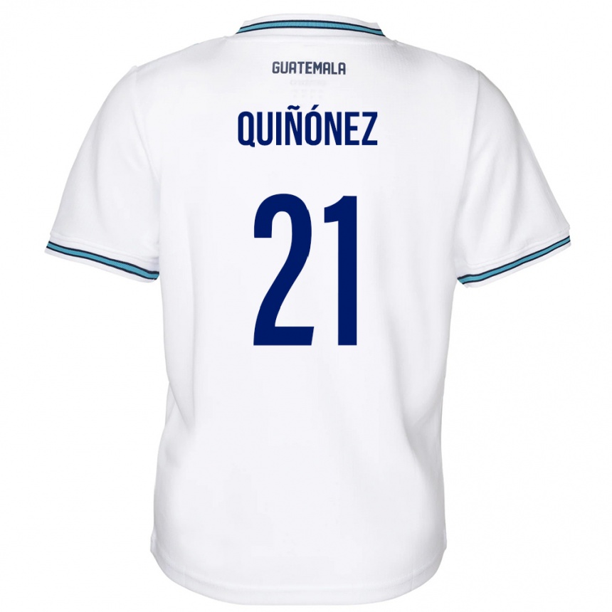 Kids Football Guatemala Andrea Quiñónez #21 White Home Jersey 24-26 T-Shirt Nz