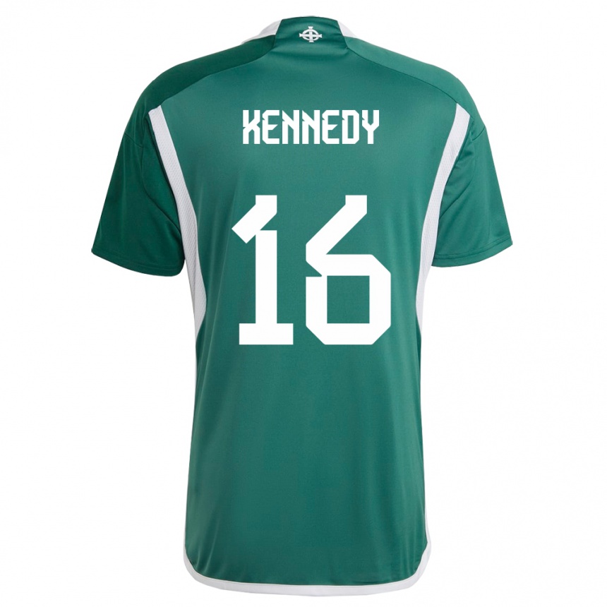 Kids Football Northern Ireland Matty Kennedy #16 Green Home Jersey 24-26 T-Shirt Nz