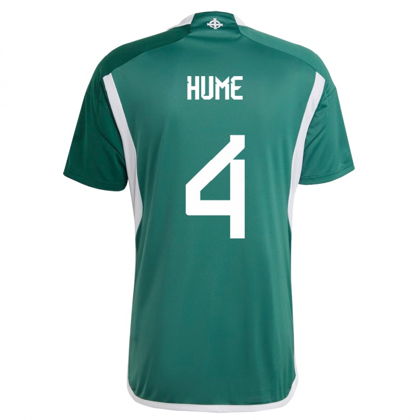 Kids Football Northern Ireland Trai Hume #4 Green Home Jersey 24-26 T-Shirt Nz