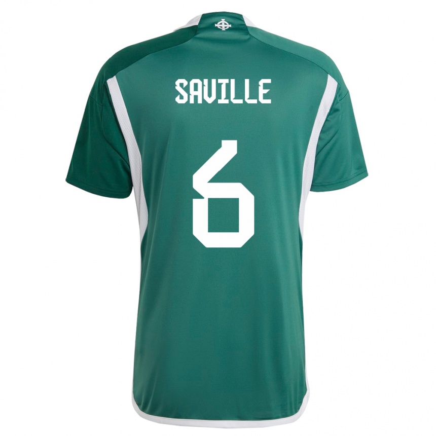 Kids Football Northern Ireland George Saville #6 Green Home Jersey 24-26 T-Shirt Nz