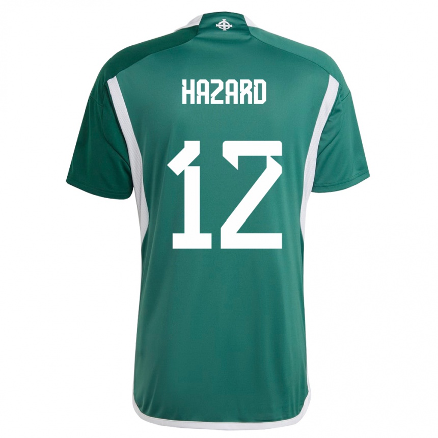 Kids Football Northern Ireland Conor Hazard #12 Green Home Jersey 24-26 T-Shirt Nz