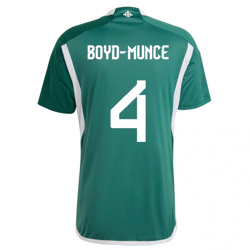 Kids Football Northern Ireland Caolan Boyd-Munce #4 Green Home Jersey 24-26 T-Shirt Nz