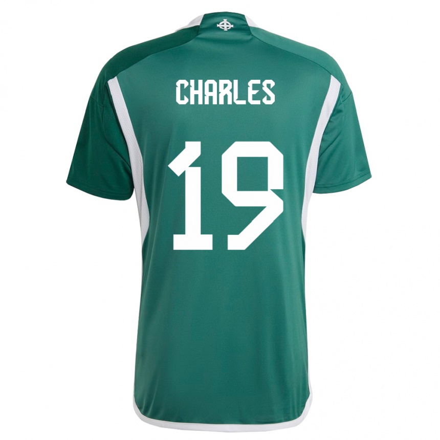 Kids Football Northern Ireland Shea Charles #19 Green Home Jersey 24-26 T-Shirt Nz