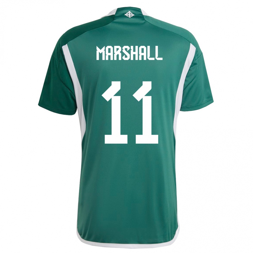 Kids Football Northern Ireland Callum Marshall #11 Green Home Jersey 24-26 T-Shirt Nz