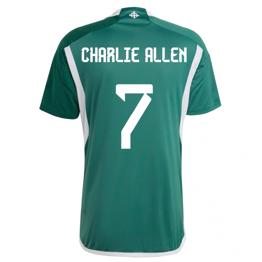 Kids Football Northern Ireland Charlie Allen #7 Green Home Jersey 24-26 T-Shirt Nz