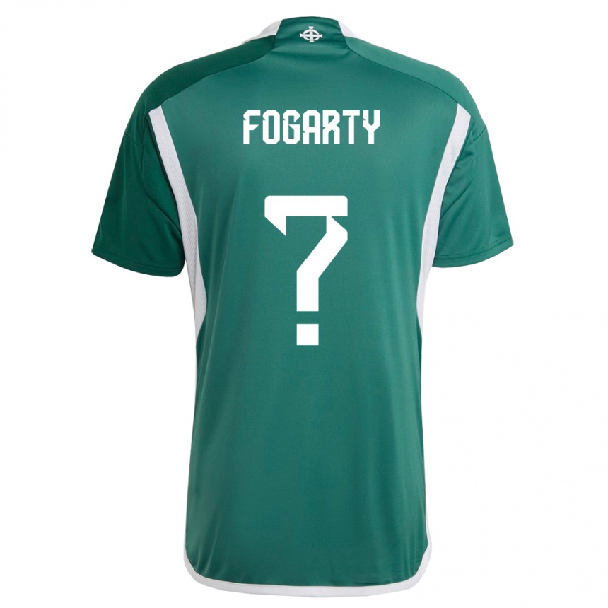 Kids Football Northern Ireland Tom Fogarty #0 Green Home Jersey 24-26 T-Shirt Nz