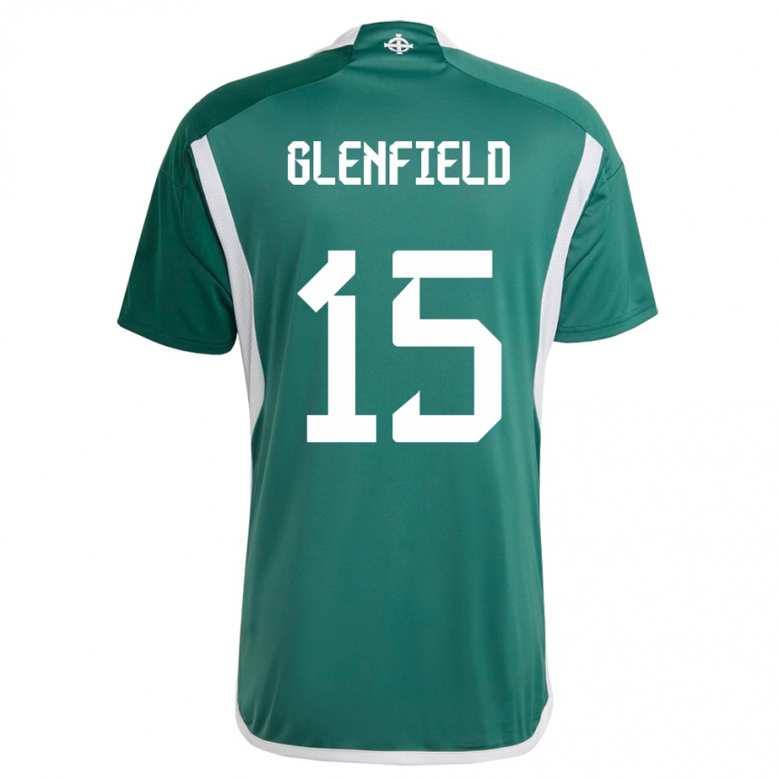 Kids Football Northern Ireland Sam Glenfield #15 Green Home Jersey 24-26 T-Shirt Nz