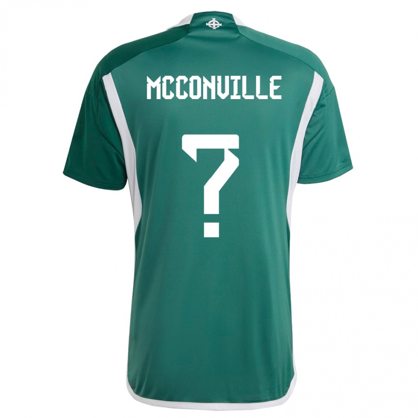 Kids Football Northern Ireland Ruairi Mcconville #0 Green Home Jersey 24-26 T-Shirt Nz