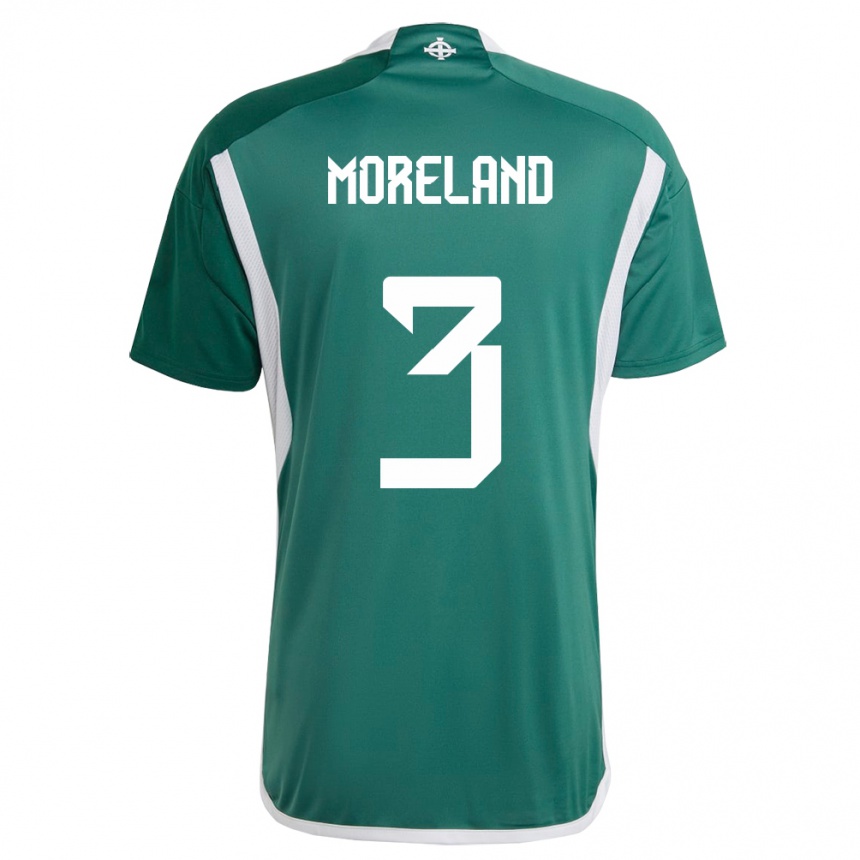 Kids Football Northern Ireland Calum Moreland #3 Green Home Jersey 24-26 T-Shirt Nz