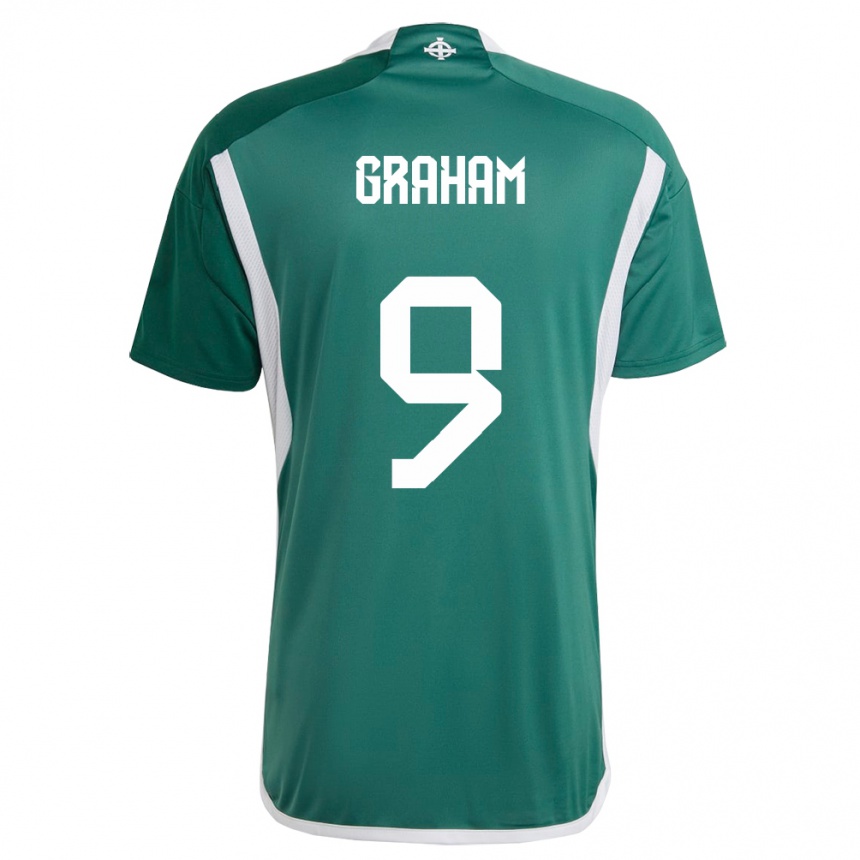 Kids Football Northern Ireland Braiden Graham #9 Green Home Jersey 24-26 T-Shirt Nz