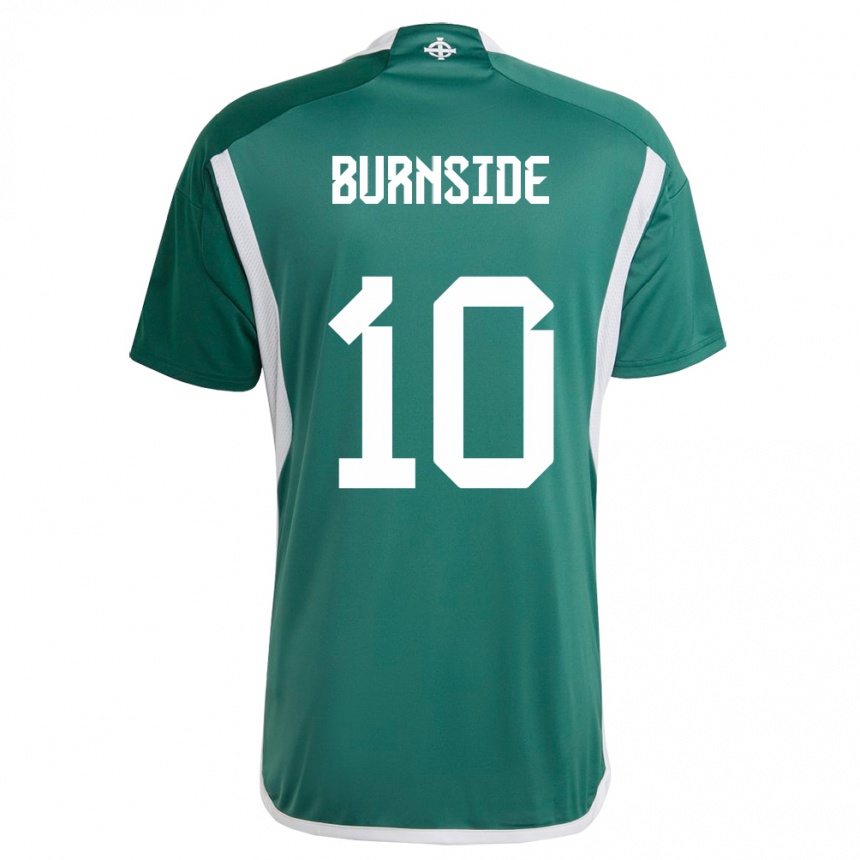 Kids Football Northern Ireland Callum Burnside #10 Green Home Jersey 24-26 T-Shirt Nz