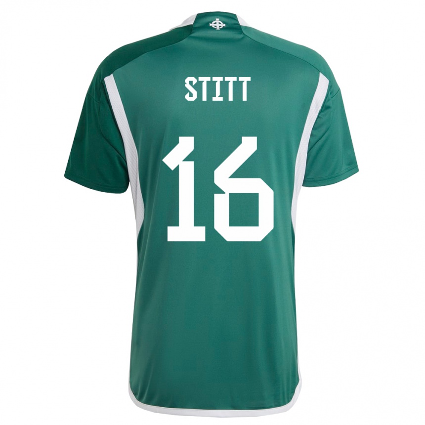 Kids Football Northern Ireland Dylan Stitt #16 Green Home Jersey 24-26 T-Shirt Nz