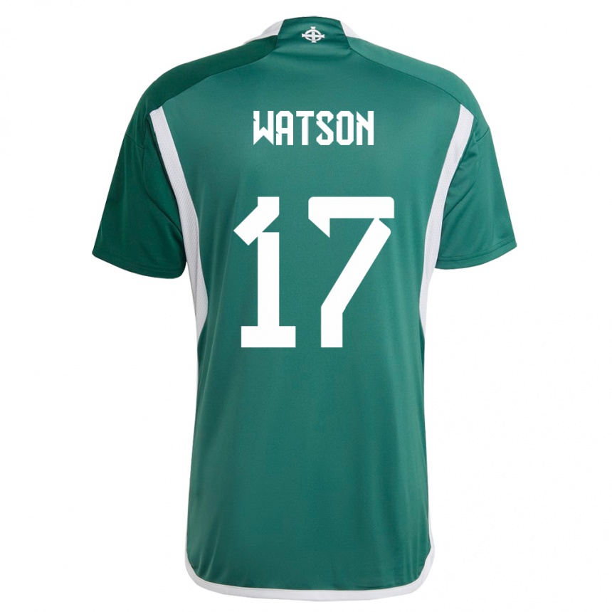 Kids Football Northern Ireland Alex Watson #17 Green Home Jersey 24-26 T-Shirt Nz