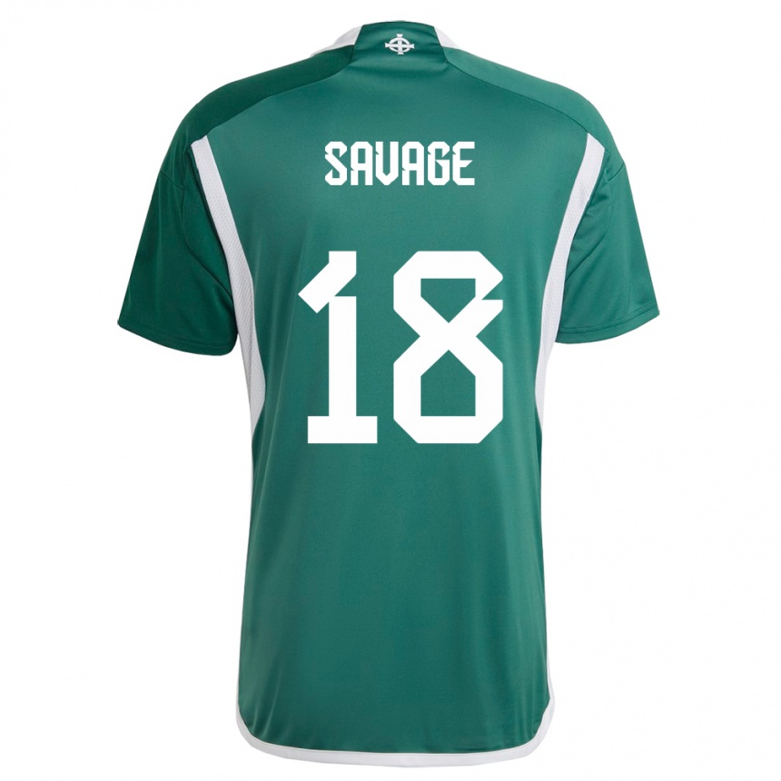 Kids Football Northern Ireland Troy Savage #18 Green Home Jersey 24-26 T-Shirt Nz