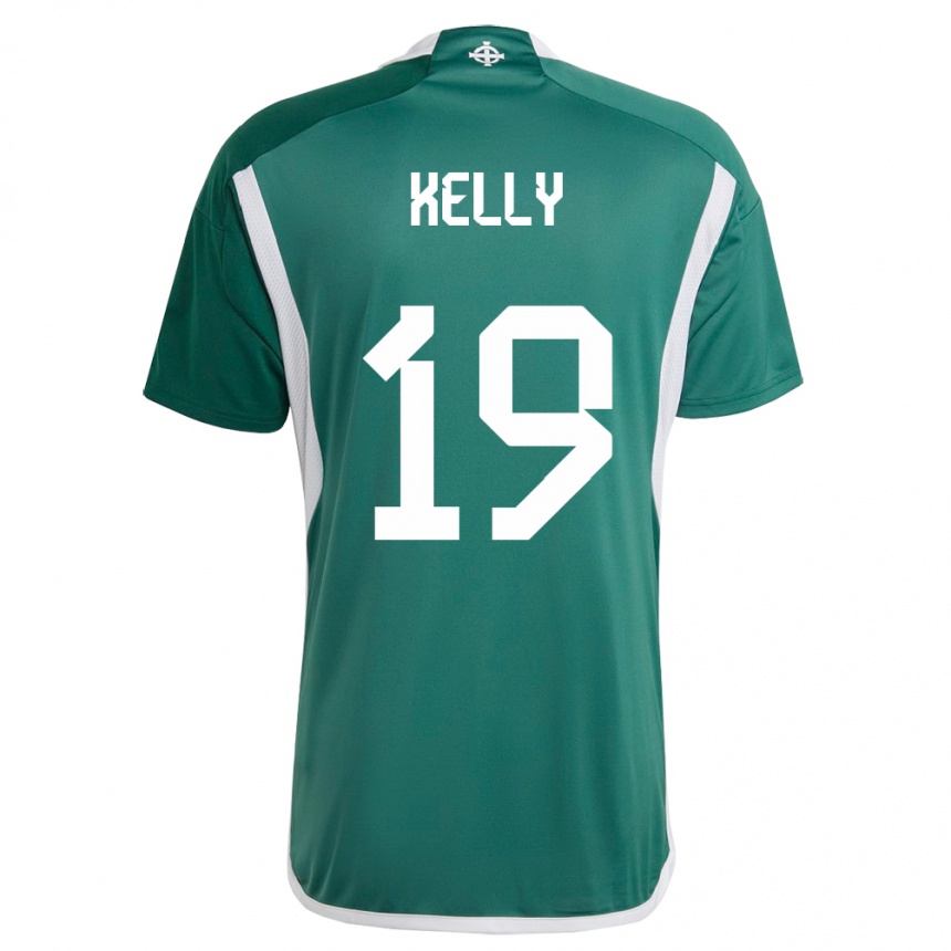 Kids Football Northern Ireland Oscar Kelly #19 Green Home Jersey 24-26 T-Shirt Nz