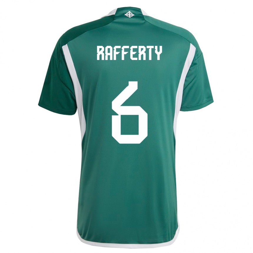 Kids Football Northern Ireland Laura Rafferty #6 Green Home Jersey 24-26 T-Shirt Nz