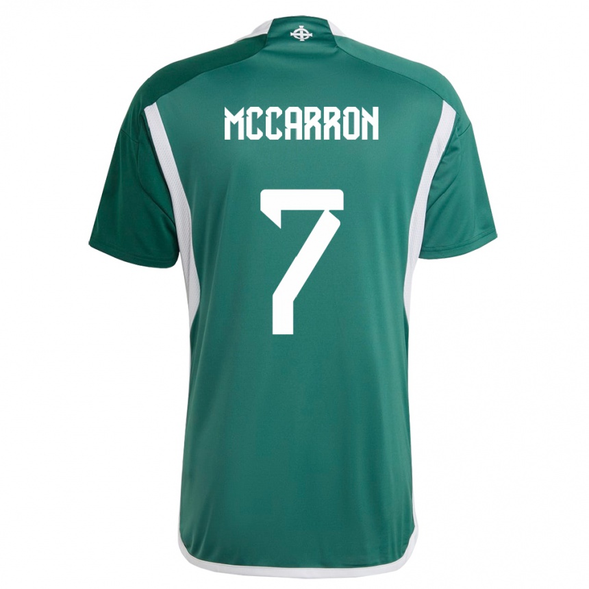 Kids Football Northern Ireland Chloe Mccarron #7 Green Home Jersey 24-26 T-Shirt Nz