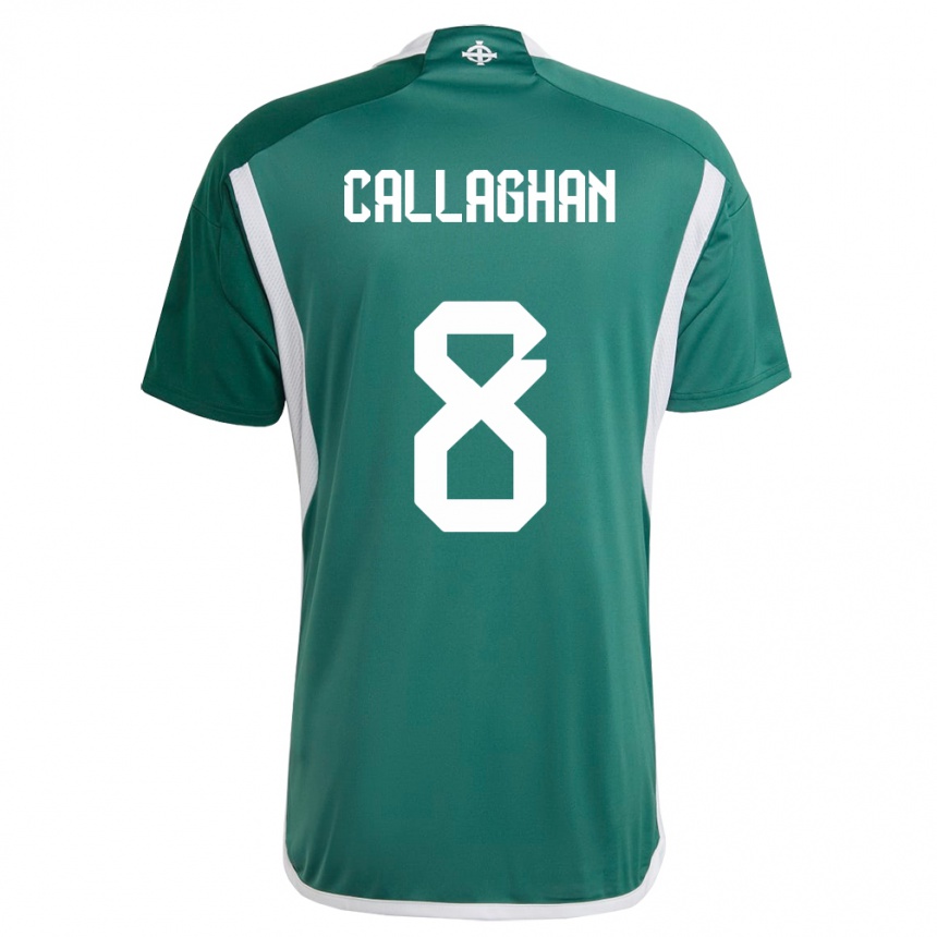 Kids Football Northern Ireland Marissa Callaghan #8 Green Home Jersey 24-26 T-Shirt Nz