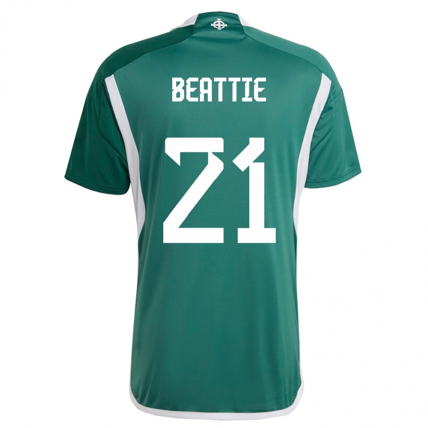 Kids Football Northern Ireland Kerry Beattie #21 Green Home Jersey 24-26 T-Shirt Nz