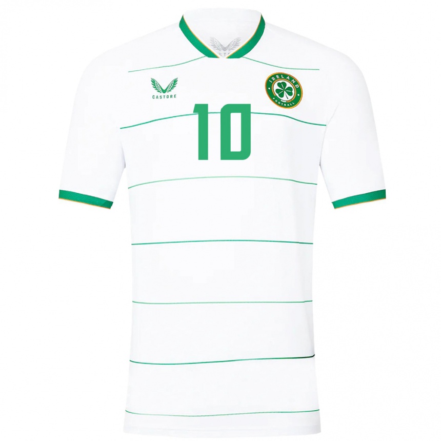 Kids Football Ireland Mason Melia #10 White Away Jersey 24-26 T-Shirt Nz