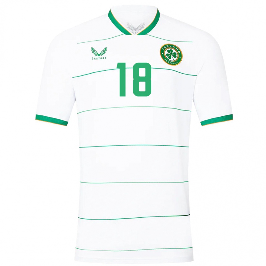 Kids Football Ireland Megan Campbell #18 White Away Jersey 24-26 T-Shirt Nz