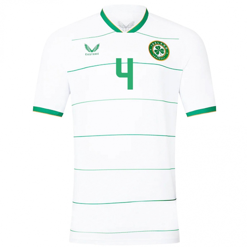 Kids Football Ireland Anselmo García Macnulty #4 White Away Jersey 24-26 T-Shirt Nz