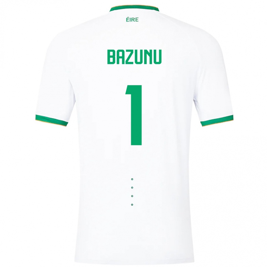 Kids Football Ireland Gavin Bazunu #1 White Away Jersey 24-26 T-Shirt Nz