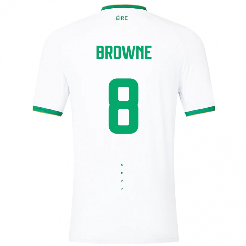 Kids Football Ireland Alan Browne #8 White Away Jersey 24-26 T-Shirt Nz