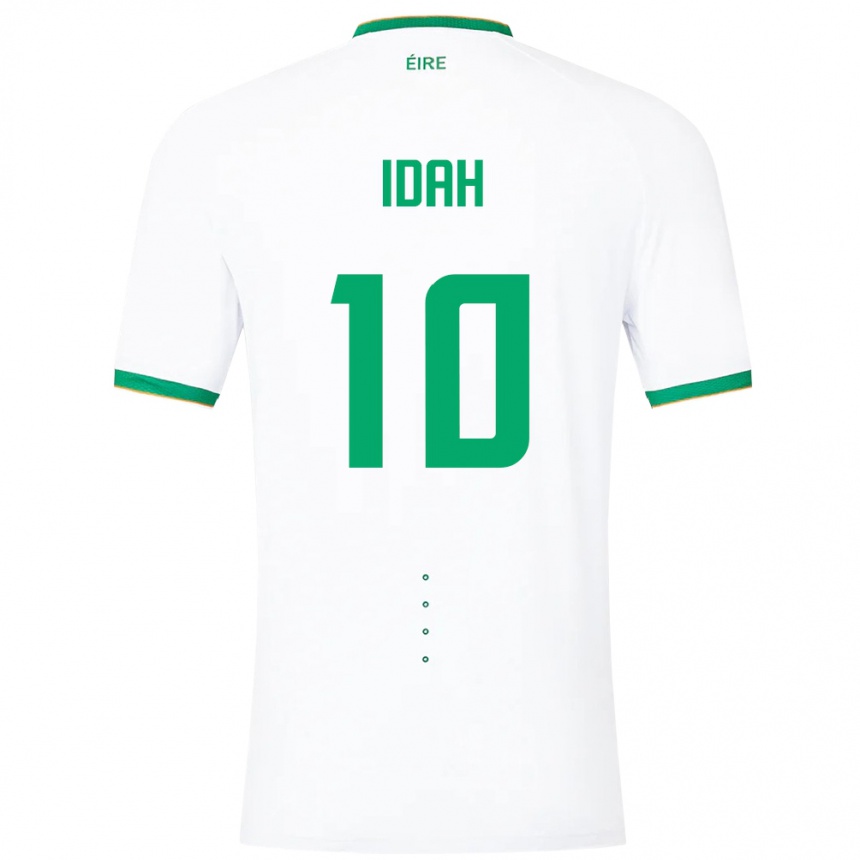 Kids Football Ireland Adam Idah #10 White Away Jersey 24-26 T-Shirt Nz