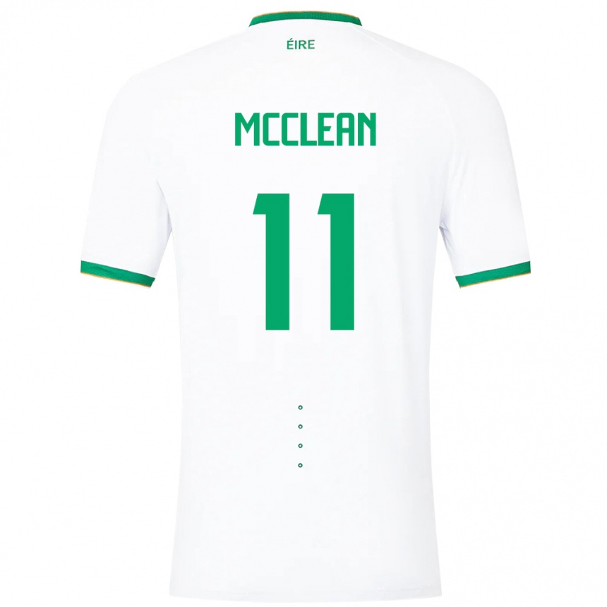 Kids Football Ireland James Mcclean #11 White Away Jersey 24-26 T-Shirt Nz