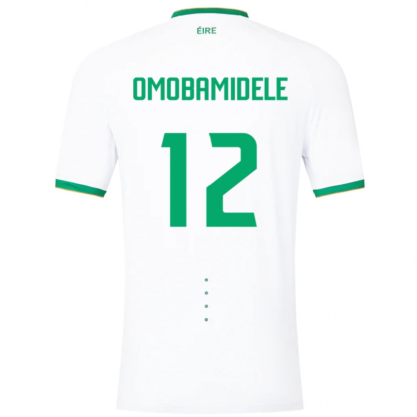 Kids Football Ireland Andrew Omobamidele #12 White Away Jersey 24-26 T-Shirt Nz