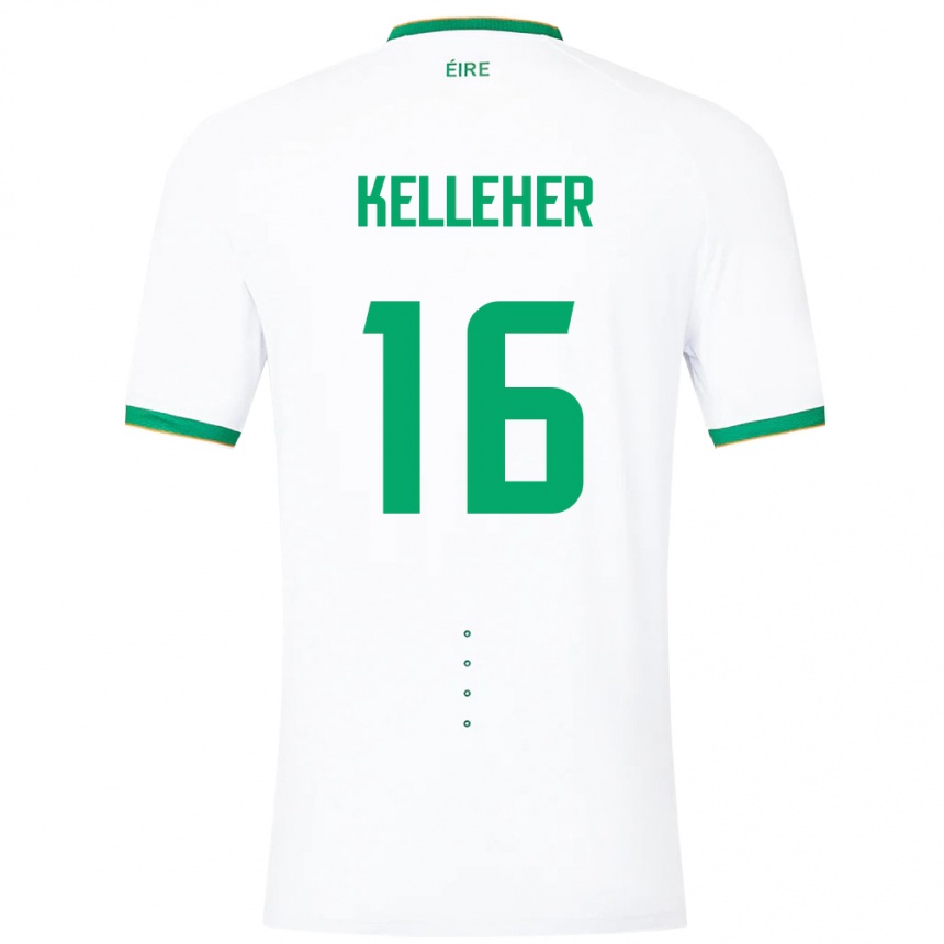 Kids Football Ireland Caoimhín Kelleher #16 White Away Jersey 24-26 T-Shirt Nz