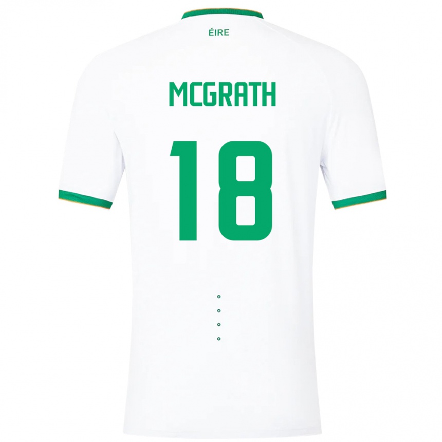 Kids Football Ireland Jamie Mcgrath #18 White Away Jersey 24-26 T-Shirt Nz