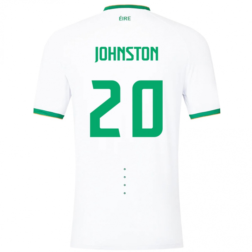 Kids Football Ireland Mikey Johnston #20 White Away Jersey 24-26 T-Shirt Nz