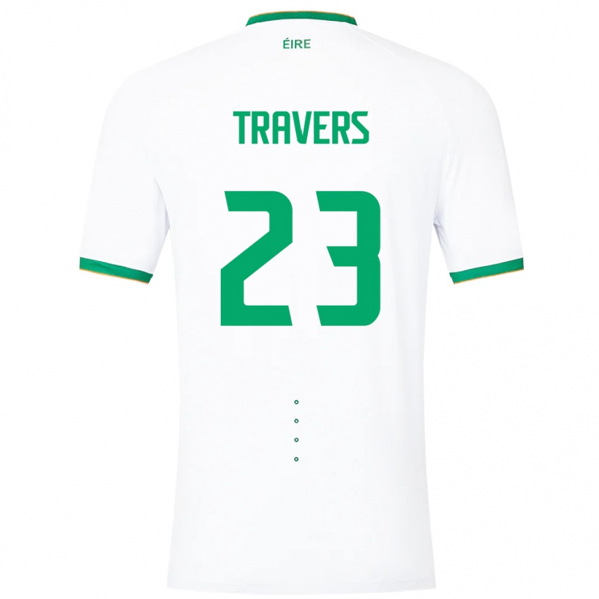 Kids Football Ireland Mark Travers #23 White Away Jersey 24-26 T-Shirt Nz