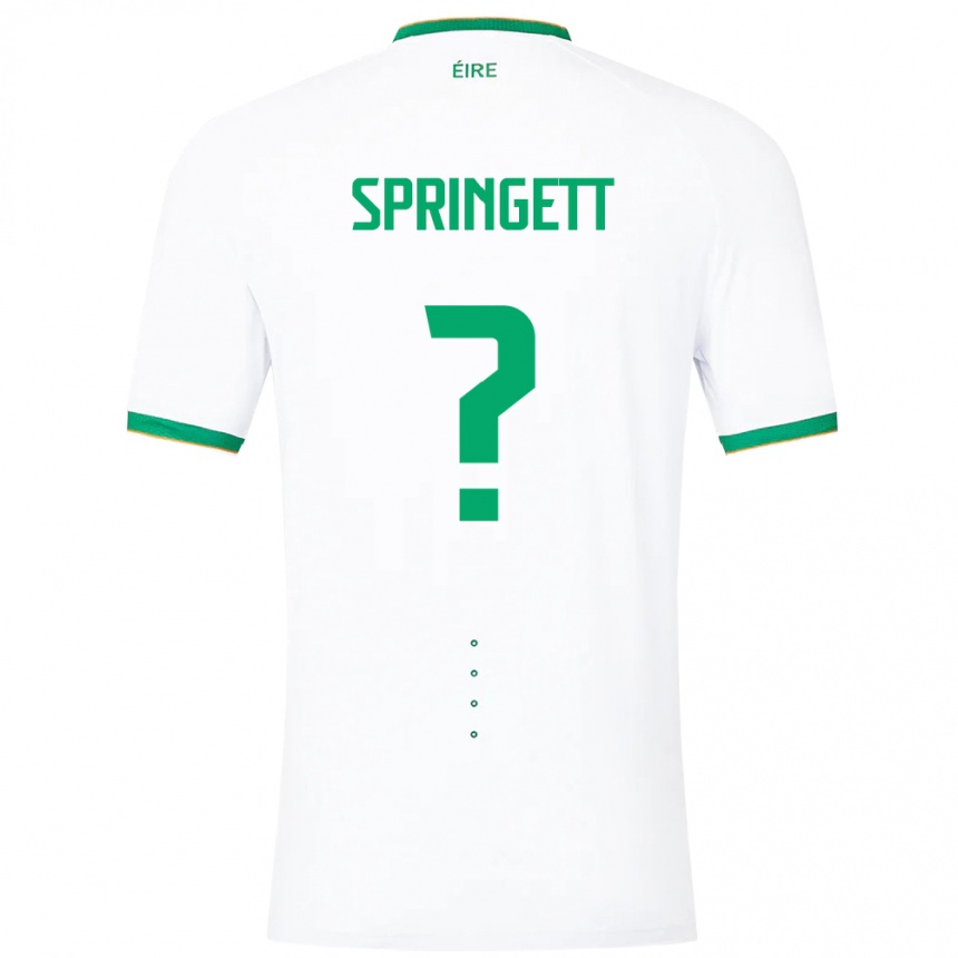 Kids Football Ireland Tony Springett #0 White Away Jersey 24-26 T-Shirt Nz