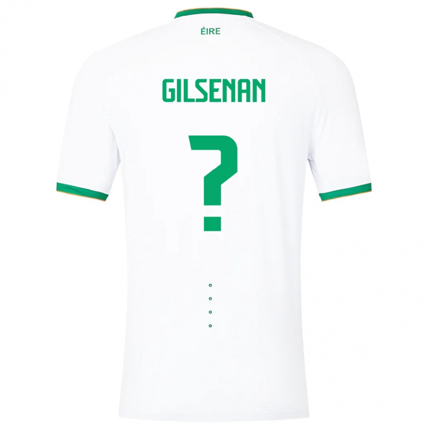 Kids Football Ireland Zak Gilsenan #0 White Away Jersey 24-26 T-Shirt Nz