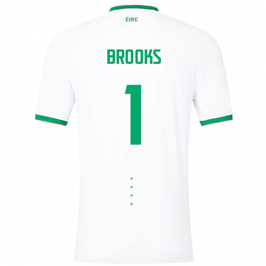 Kids Football Ireland Tiernan Brooks #1 White Away Jersey 24-26 T-Shirt Nz