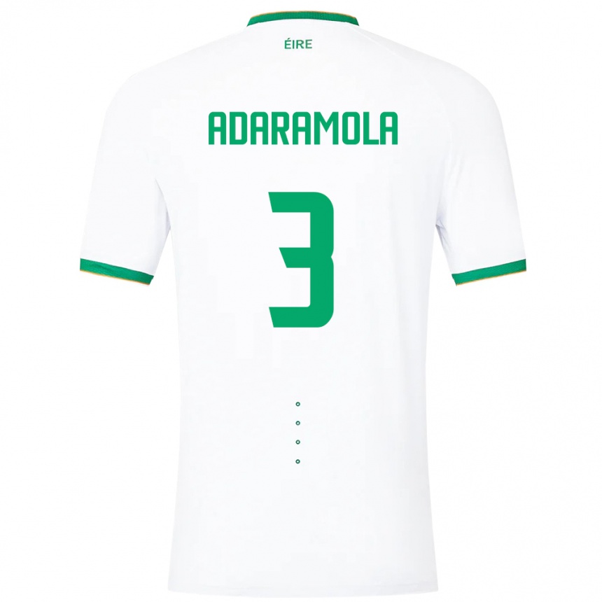 Kids Football Ireland Tayo Adaramola #3 White Away Jersey 24-26 T-Shirt Nz