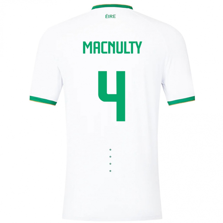 Kids Football Ireland Anselmo García Macnulty #4 White Away Jersey 24-26 T-Shirt Nz