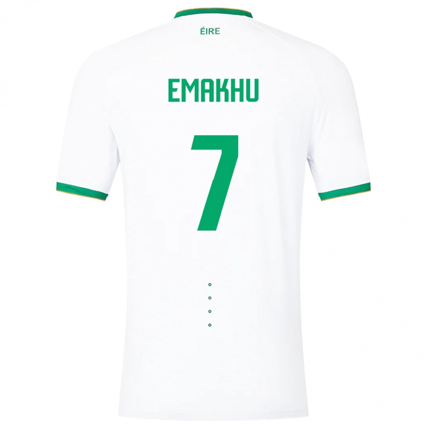 Kids Football Ireland Aidomo Emakhu #7 White Away Jersey 24-26 T-Shirt Nz